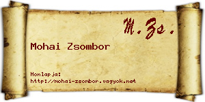 Mohai Zsombor névjegykártya